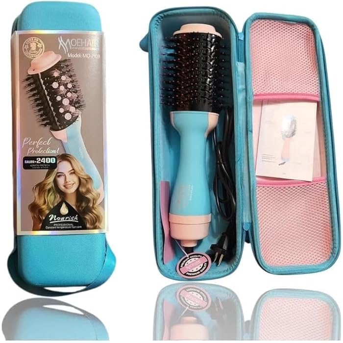 Mohair 2400W,Hair Dryer Brush with Black Ion Technolog,Wide Oval Design 19cm, 3 Heat Settings,360° Airflow Hot Air Brush for Fast Drying & Styling,Ionic Anti-Frizz Technology (  ) - Image 2